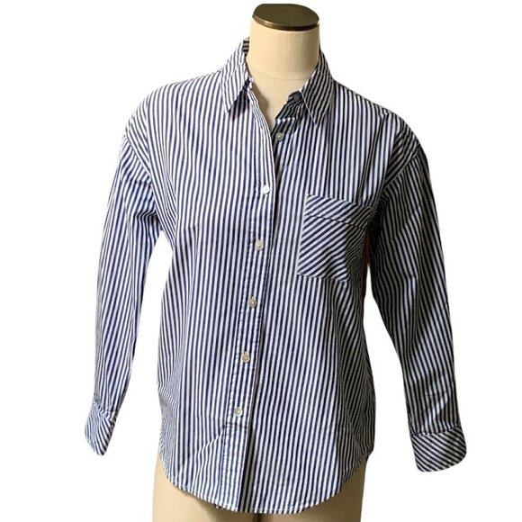 Copper Key Striped Button-Up Shirt Sz S Blue White #167E - Picture 6 of 13